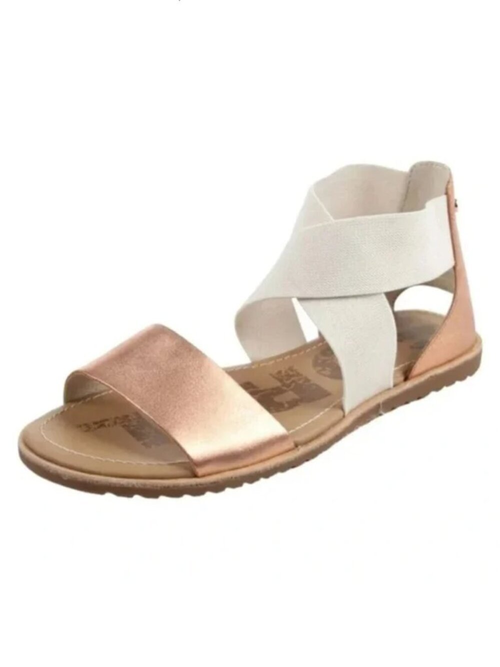 Sorel Ella II Leather Flat Sandals in Natural Rose Gold Size 8.5 Feminine Boho